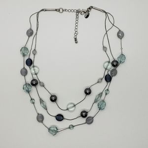 Multi Layers Pearls and Beads Station Necklace